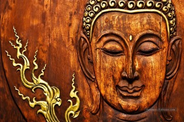 Tête de Bouddha dans le bouddhisme de feu Peinture à l'huile